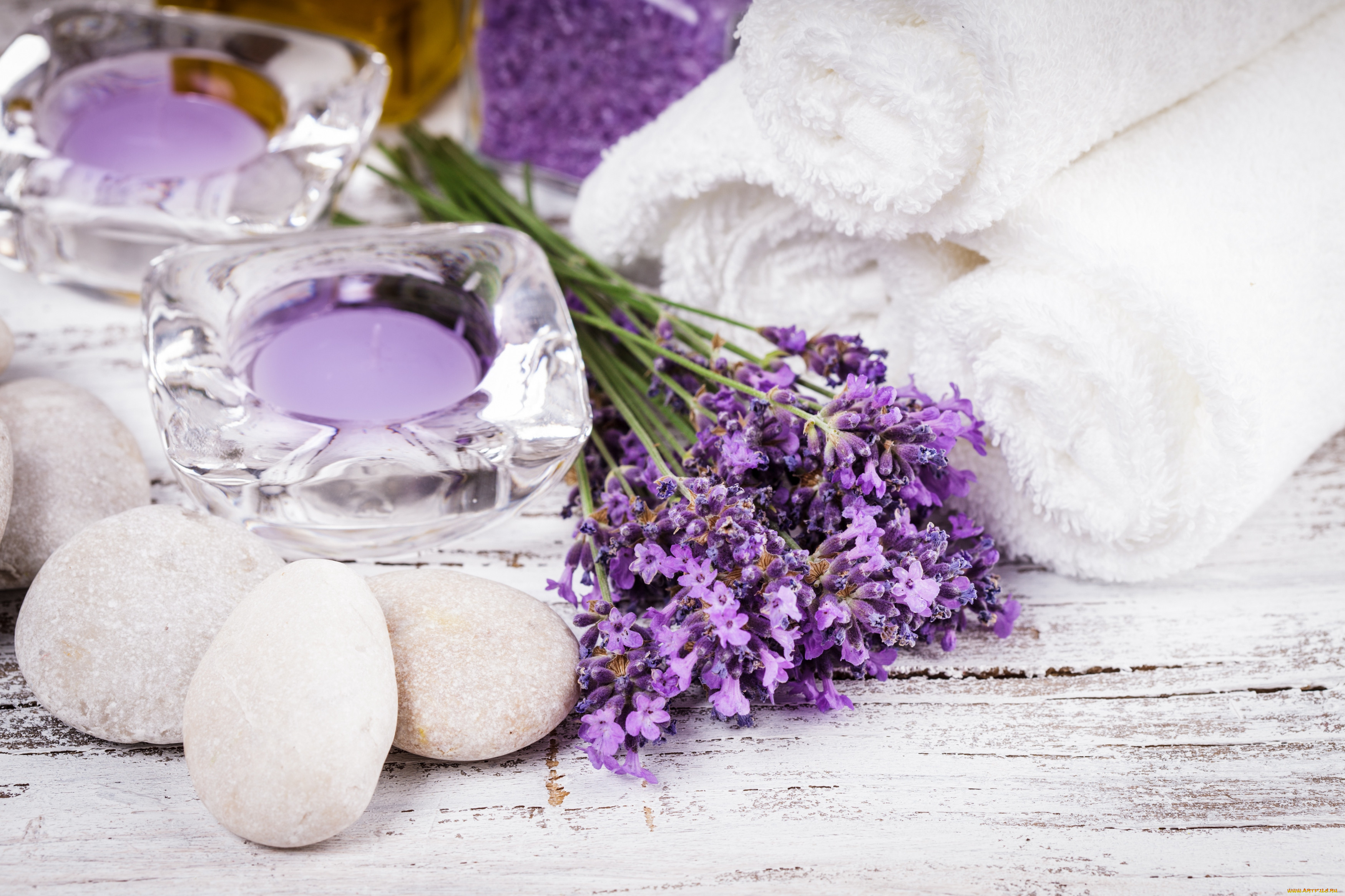 , , , stones, candles, towel, 